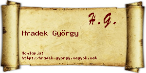 Hradek György névjegykártya
